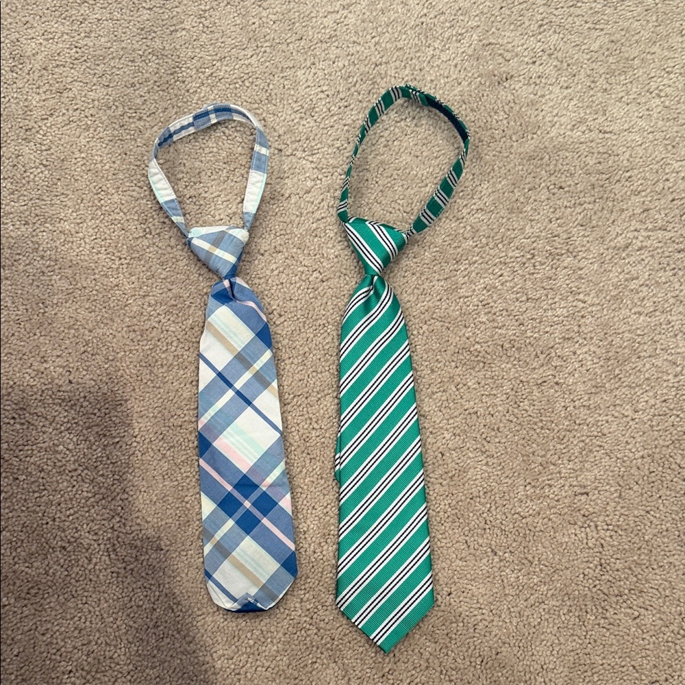 Janie and Jack Blue and Green Kids Ties